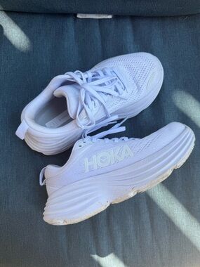 Hoka All-White Lightweight Running Shoes